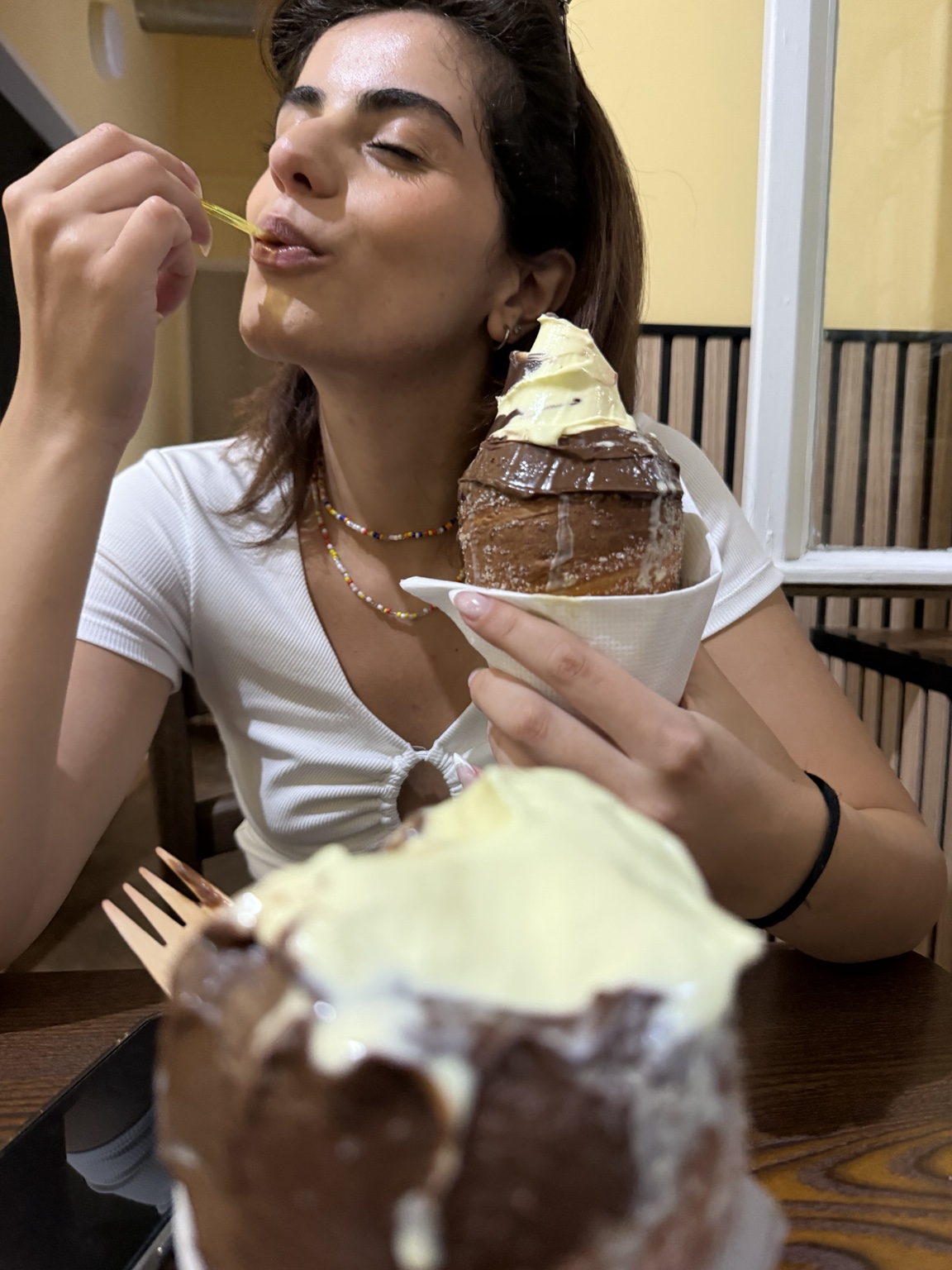 Tatiana with dessert